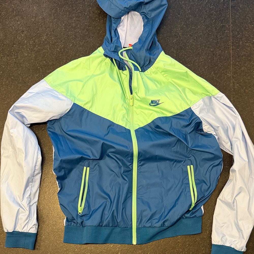 Nike Blue and Lime Windbreaker